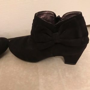 Cute kitten heel girls black boot